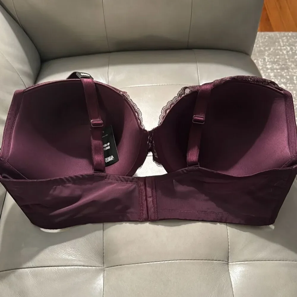 Torrid Push-Up Bra Plunge Lace Grape Purple 46DDD NWT